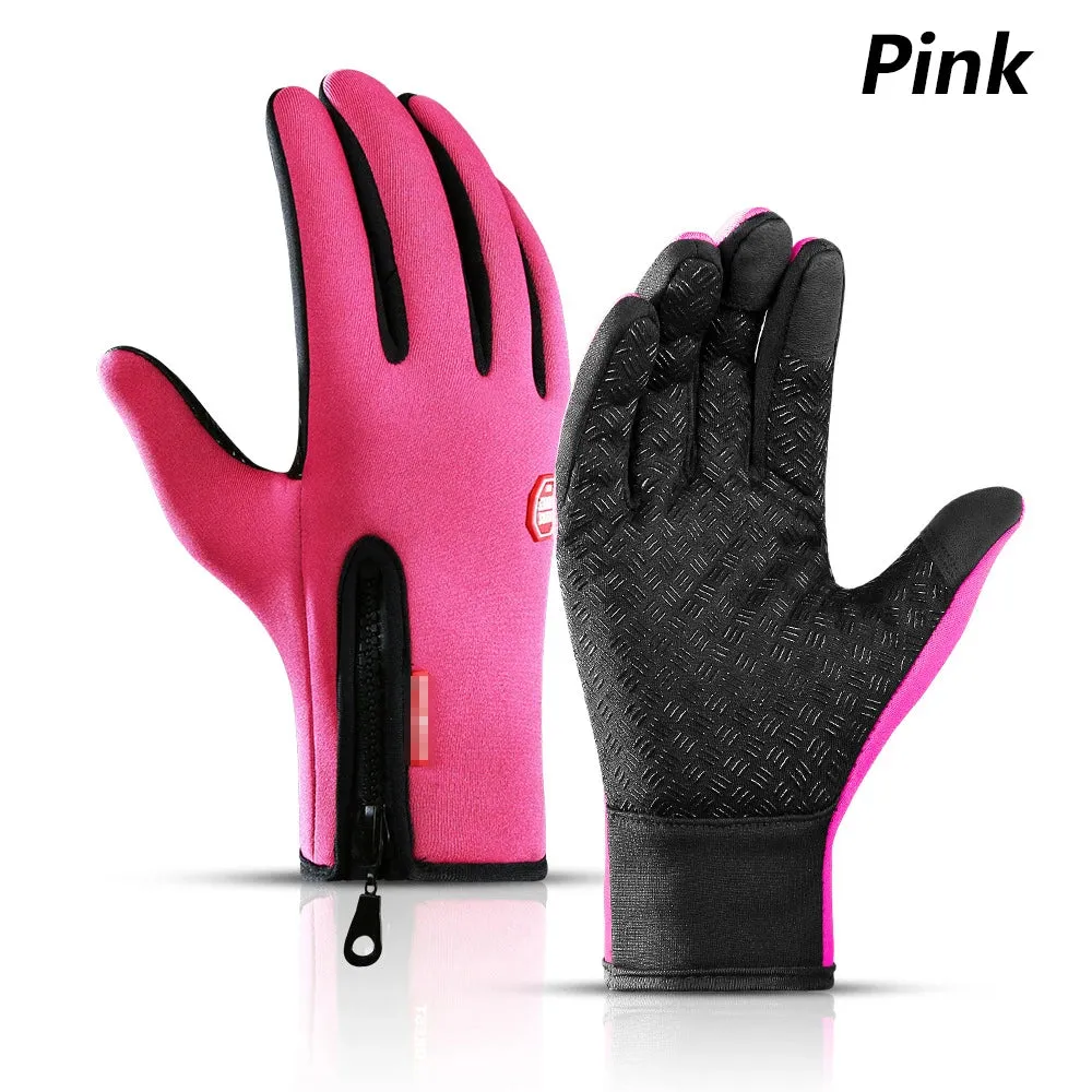 Winter Touch Screen Waterproof Gloves - Unisex Motorcycle Cycling Gloves for Outdoor Sports, Plus Velvet Warm Running Ski Glove