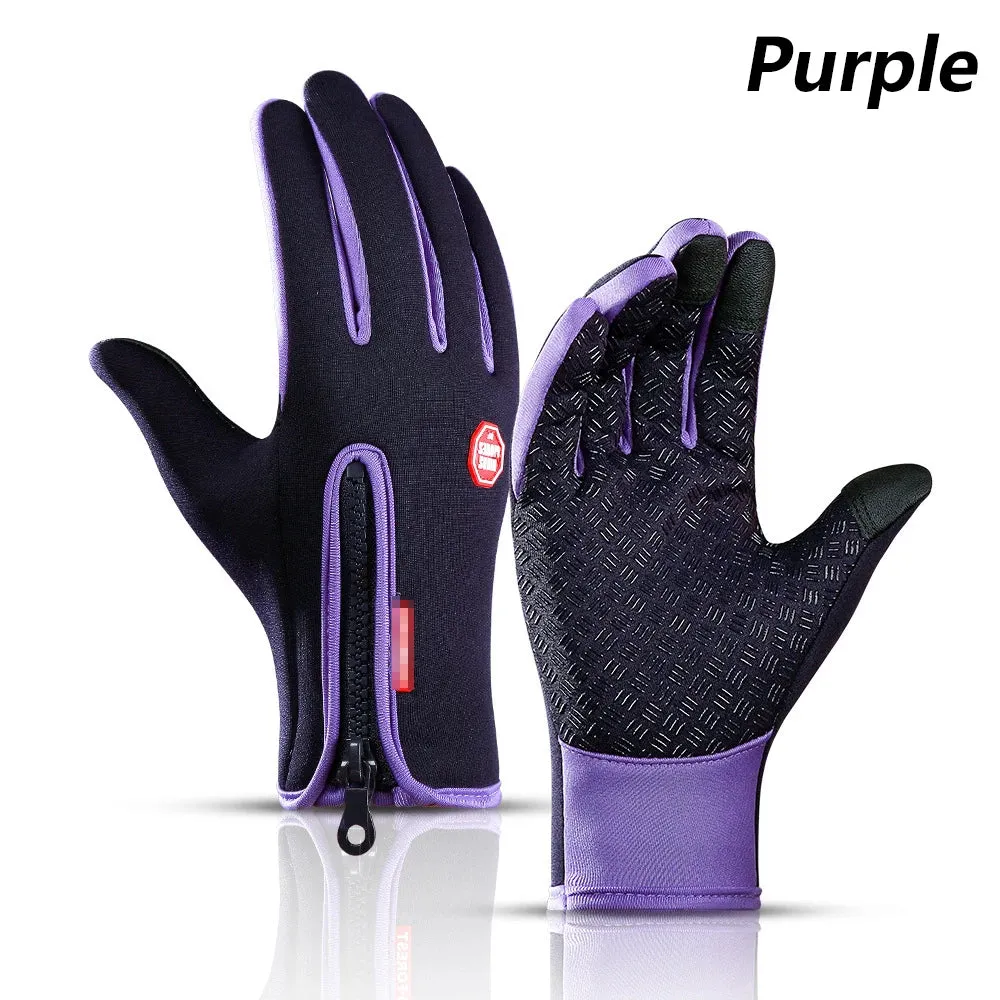 Winter Touch Screen Waterproof Gloves - Unisex Motorcycle Cycling Gloves for Outdoor Sports, Plus Velvet Warm Running Ski Glove