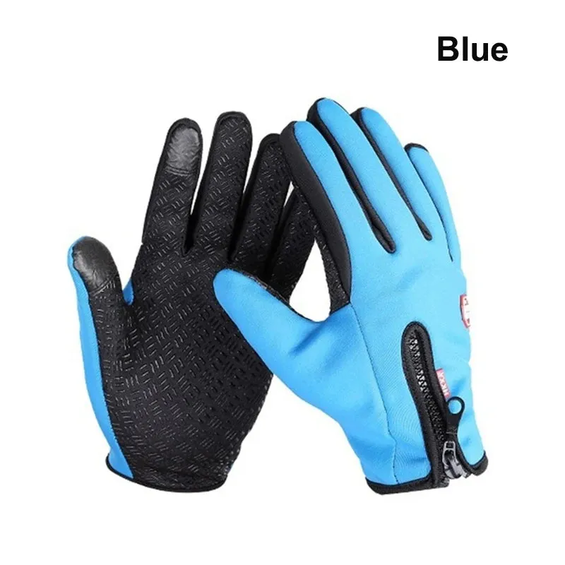 Winter Touch Screen Waterproof Gloves - Unisex Motorcycle Cycling Gloves for Outdoor Sports, Plus Velvet Warm Running Ski Glove