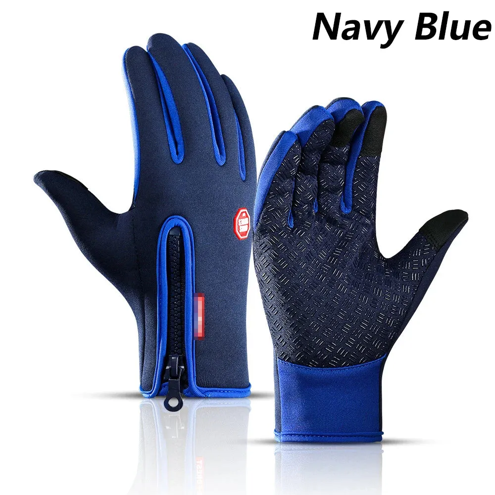 Winter Touch Screen Waterproof Gloves - Unisex Motorcycle Cycling Gloves for Outdoor Sports, Plus Velvet Warm Running Ski Glove