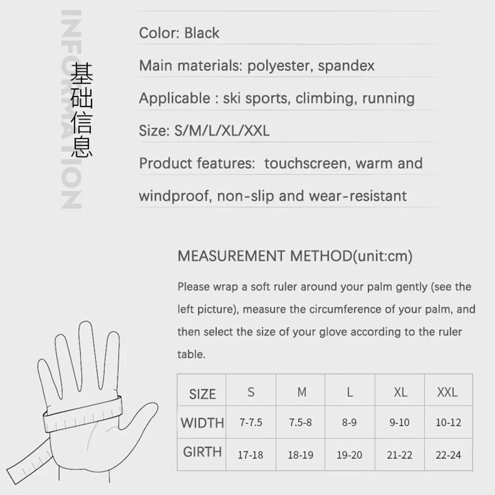 Winter Waterproof Gloves - Touchscreen Windproof Sports Driving Motorcycle Non-slip Warm