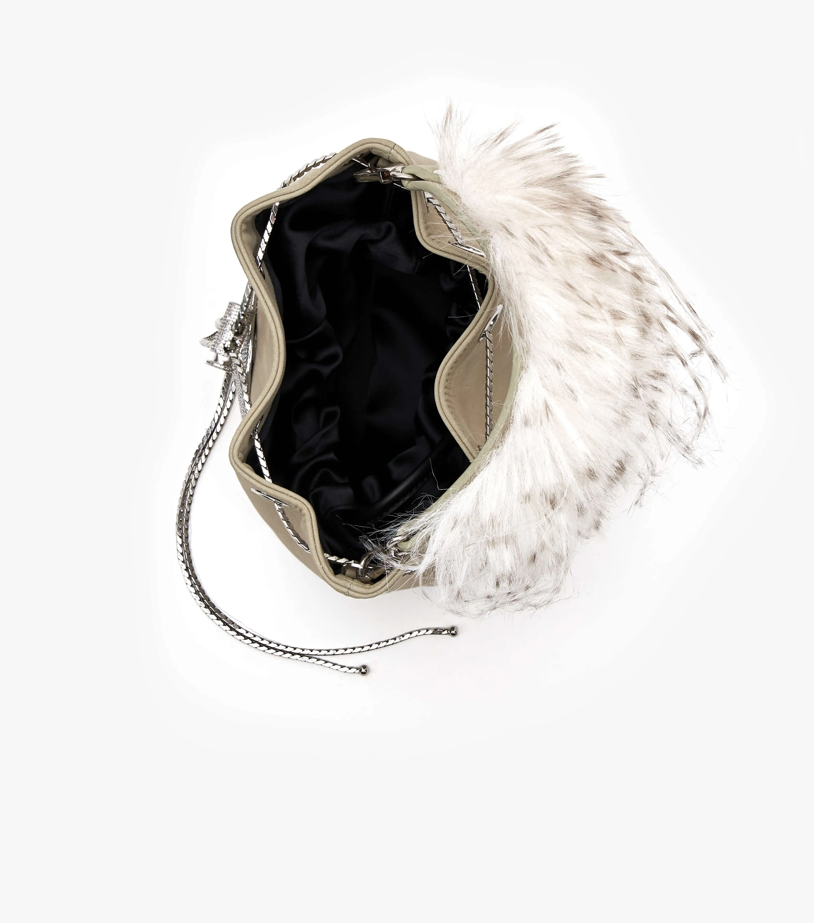 Wolf grey quill poppi bucket bag