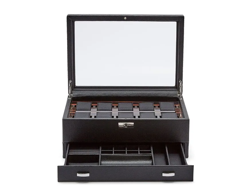 WOLF Roadster 10 Piece Watch Box with Drawer