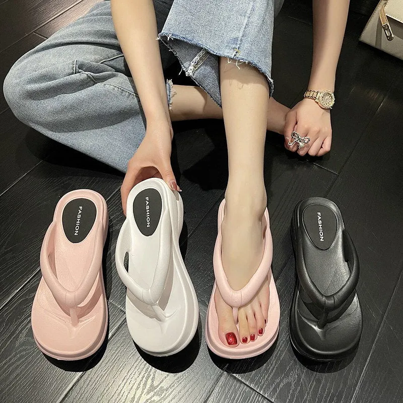 Women Wedges Non Slip Soft Sandals Flip Flops
