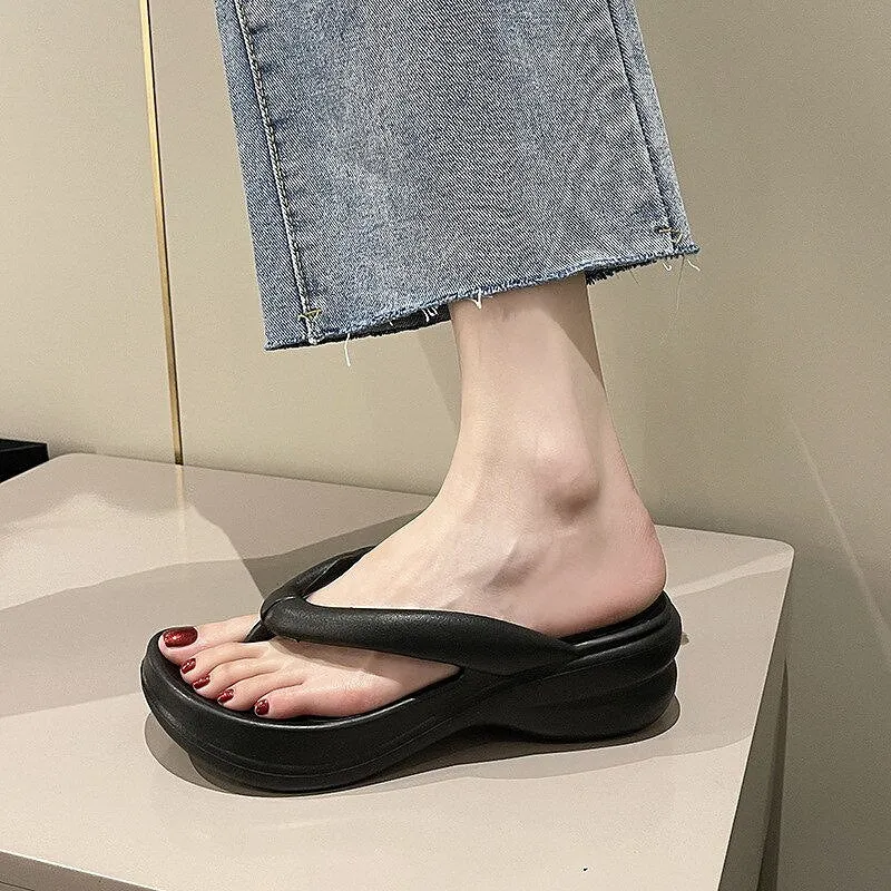 Women Wedges Non Slip Soft Sandals Flip Flops