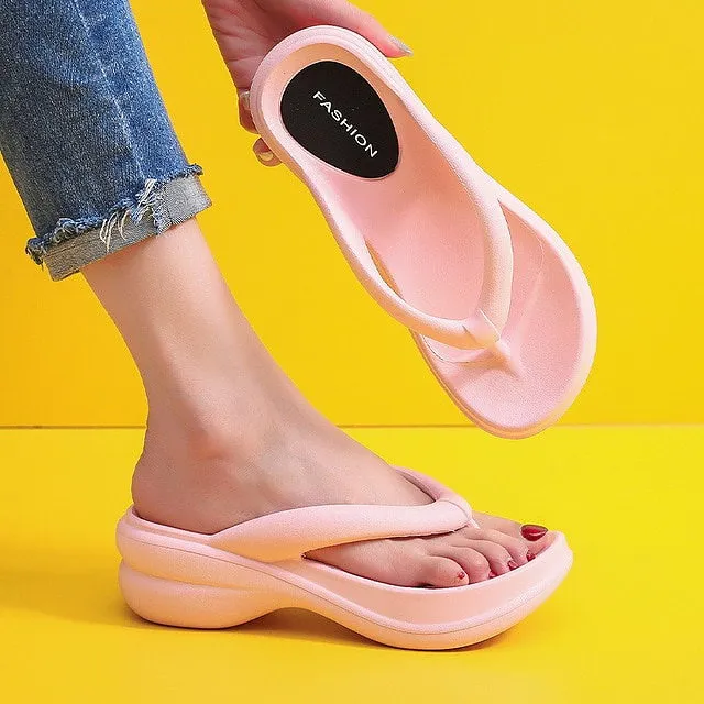 Women Wedges Non Slip Soft Sandals Flip Flops