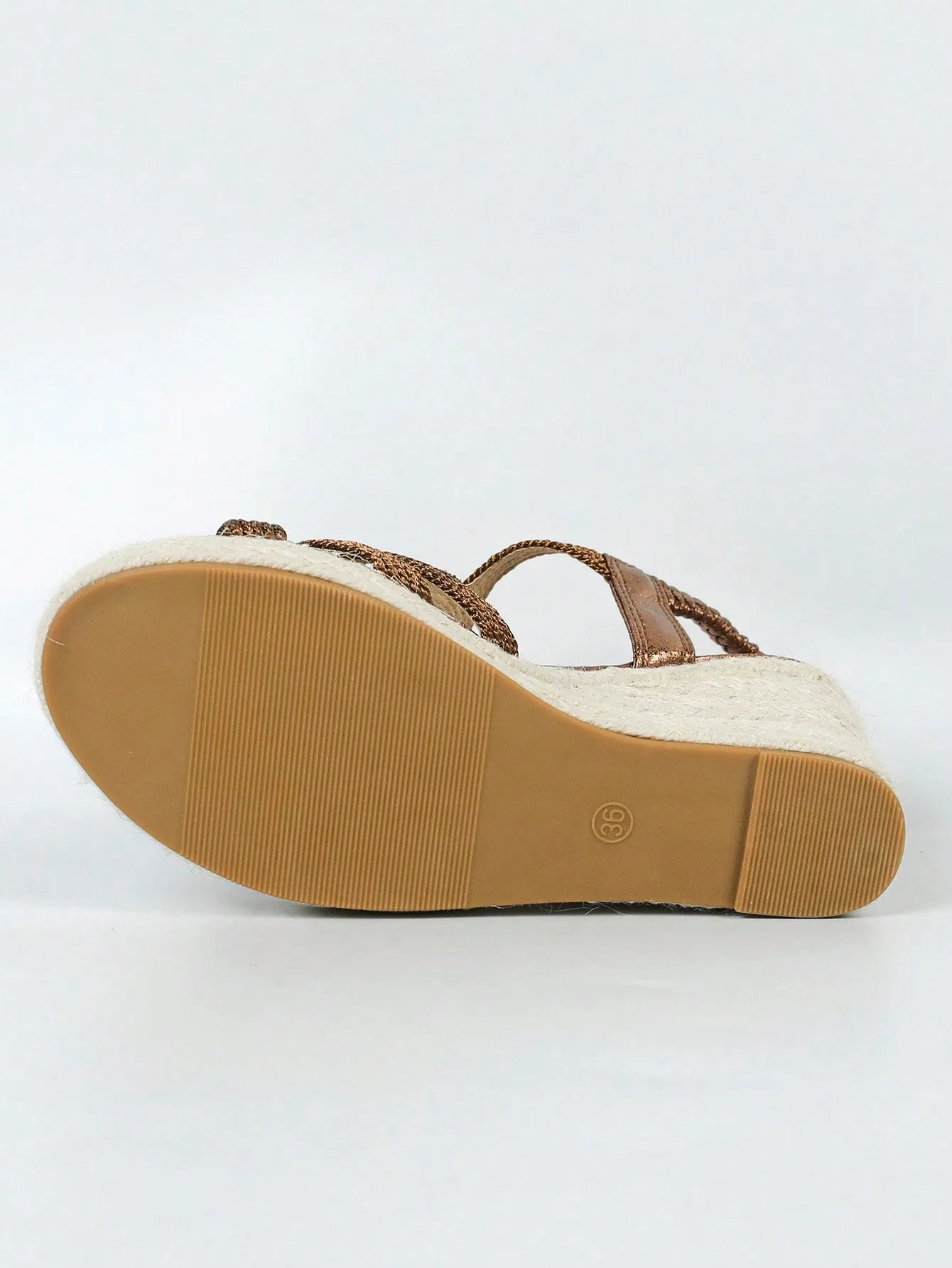 Women Woven Deatail Peep Toe Platform Wedges, Holiday Outdoor Sandals With  Soles