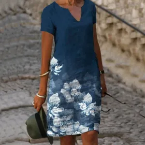 Women's Casual Graphic Summer Dress | Midi