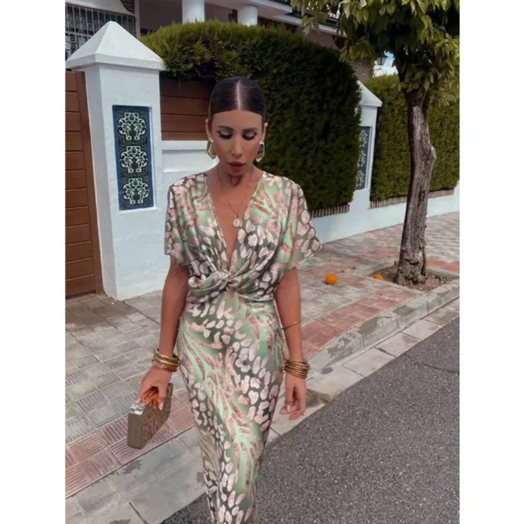 Women's Fancy Twisted Summer Dress | Midi