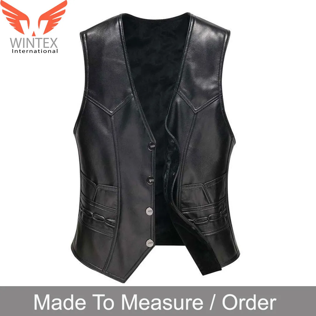 Women’s Genuine Lamb Skin Leather Elegant Leisure Vest