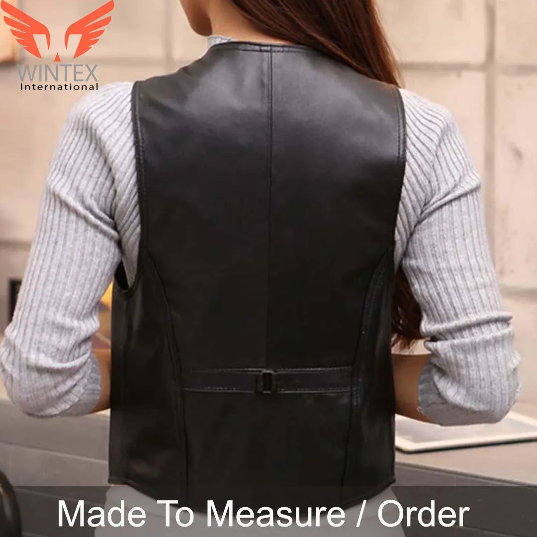 Women’s Genuine Lamb Skin Leather Elegant Leisure Vest