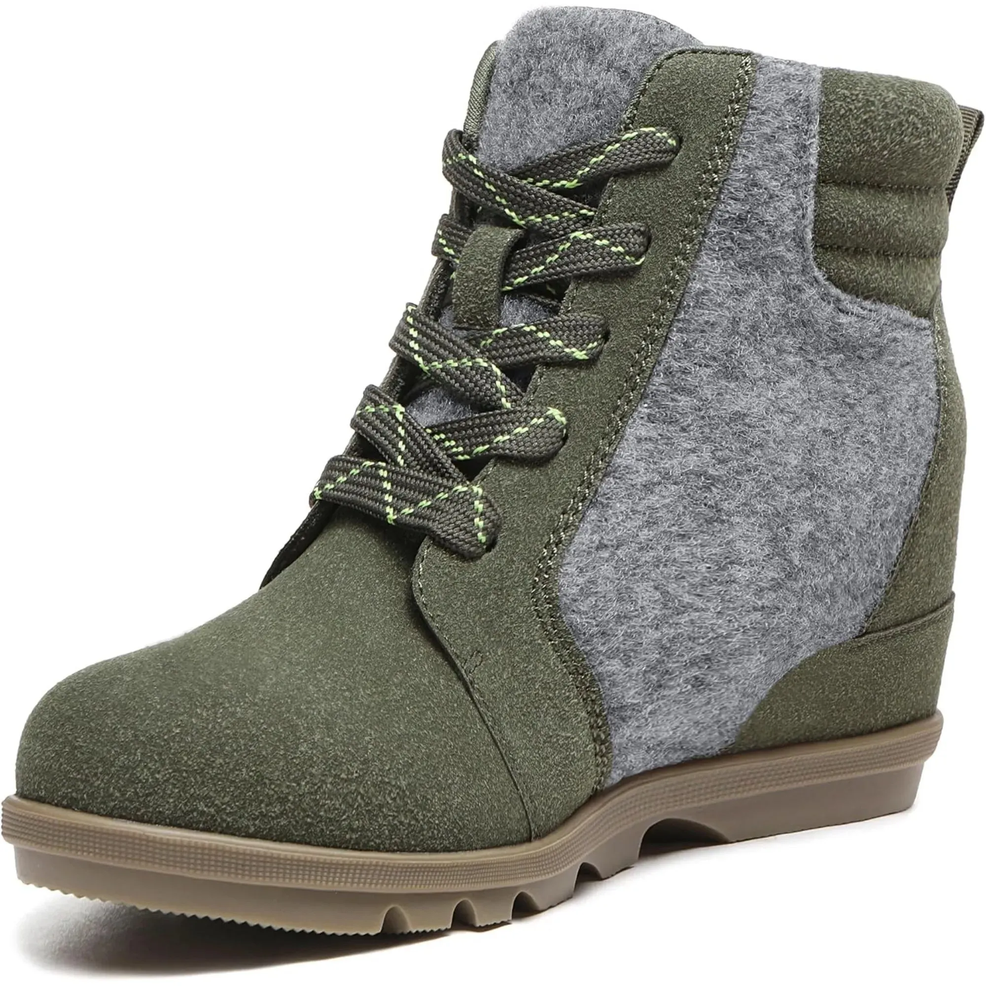 Women’s Lace Up Wedge Ankle Boots Comfortable Suede Hidden Wedge Booties