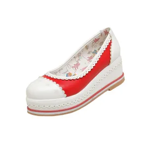 Women's Laser Platform Wedges Pumps