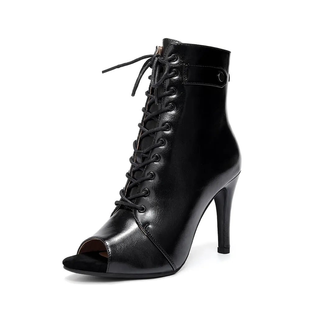 Women's Leather Lace Up Dance Boots