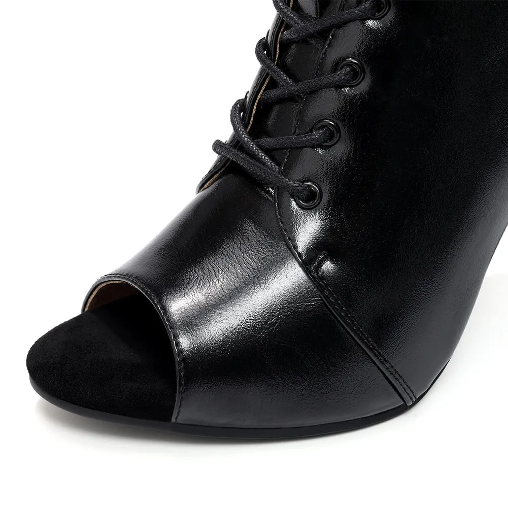 Women's Leather Lace Up Dance Boots