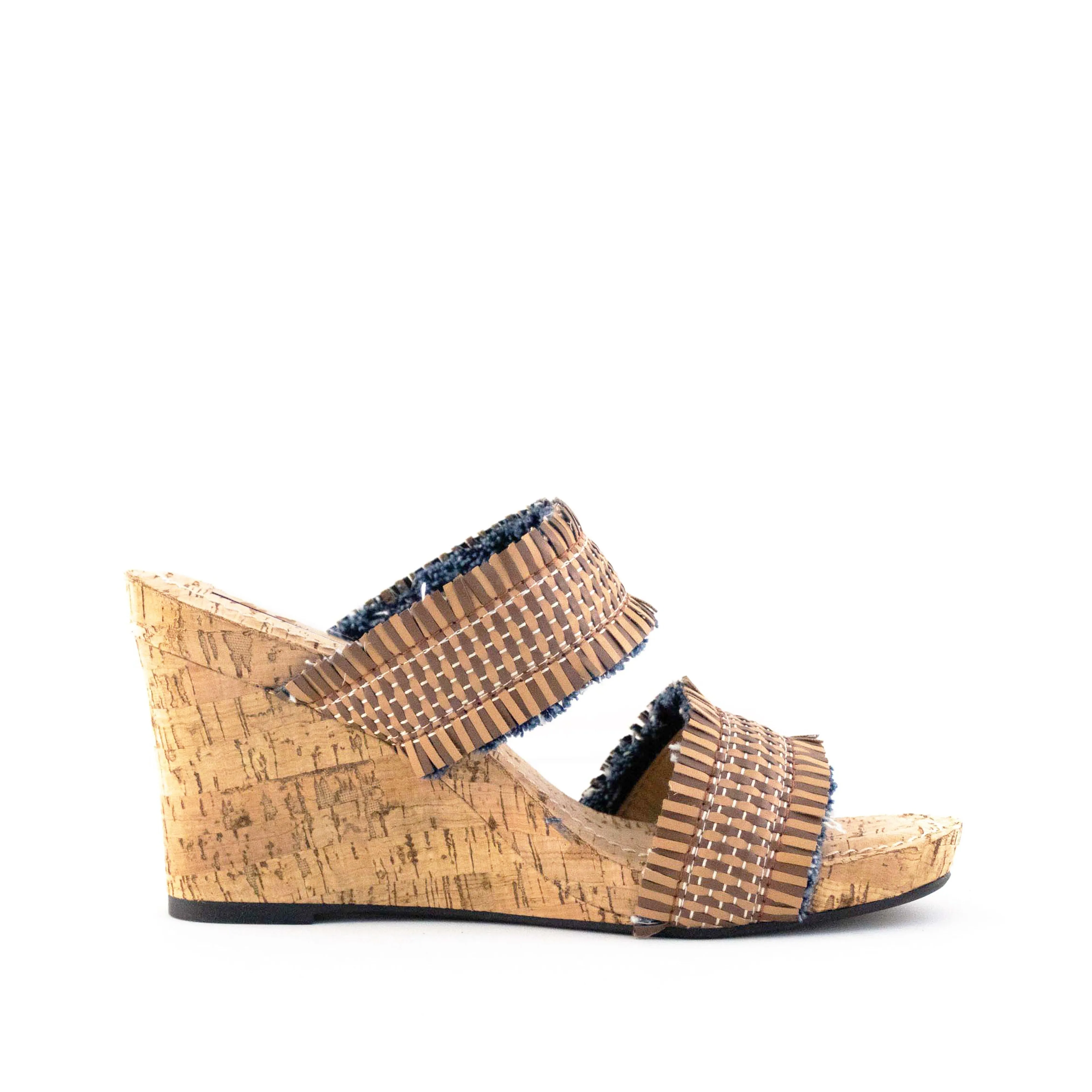 Women's Mone Two Band Wedge Natural by Nest Shoes