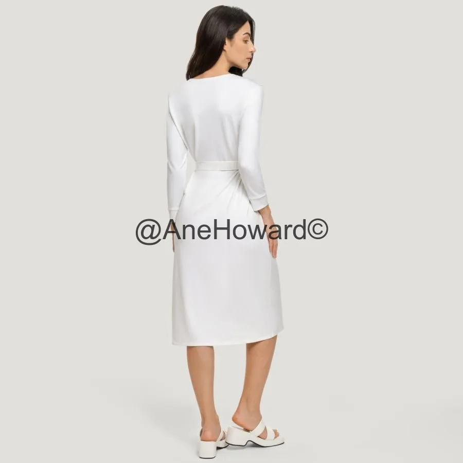 Women’s ¾ Sleeve Dress Zebra & Red Cherry