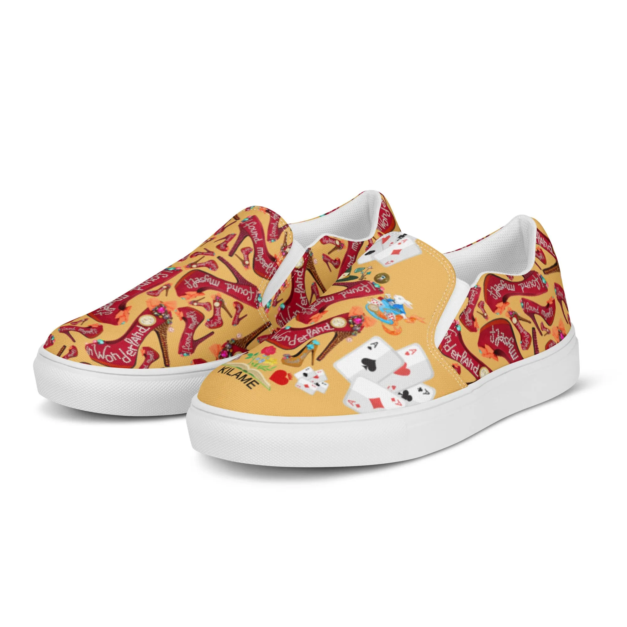 Women’s slip-on canvas shoes 'Down the rabbit hole'