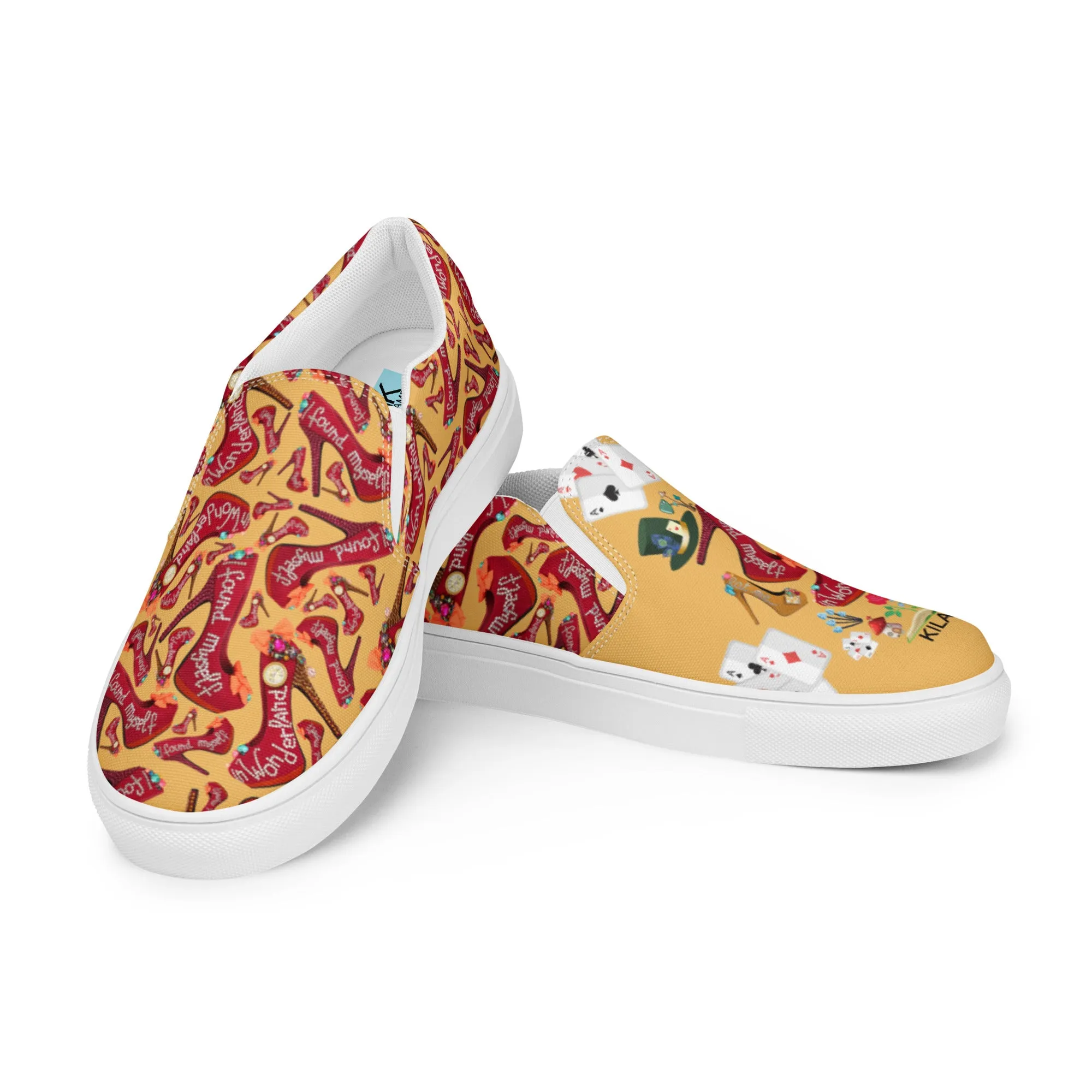 Women’s slip-on canvas shoes 'Down the rabbit hole'