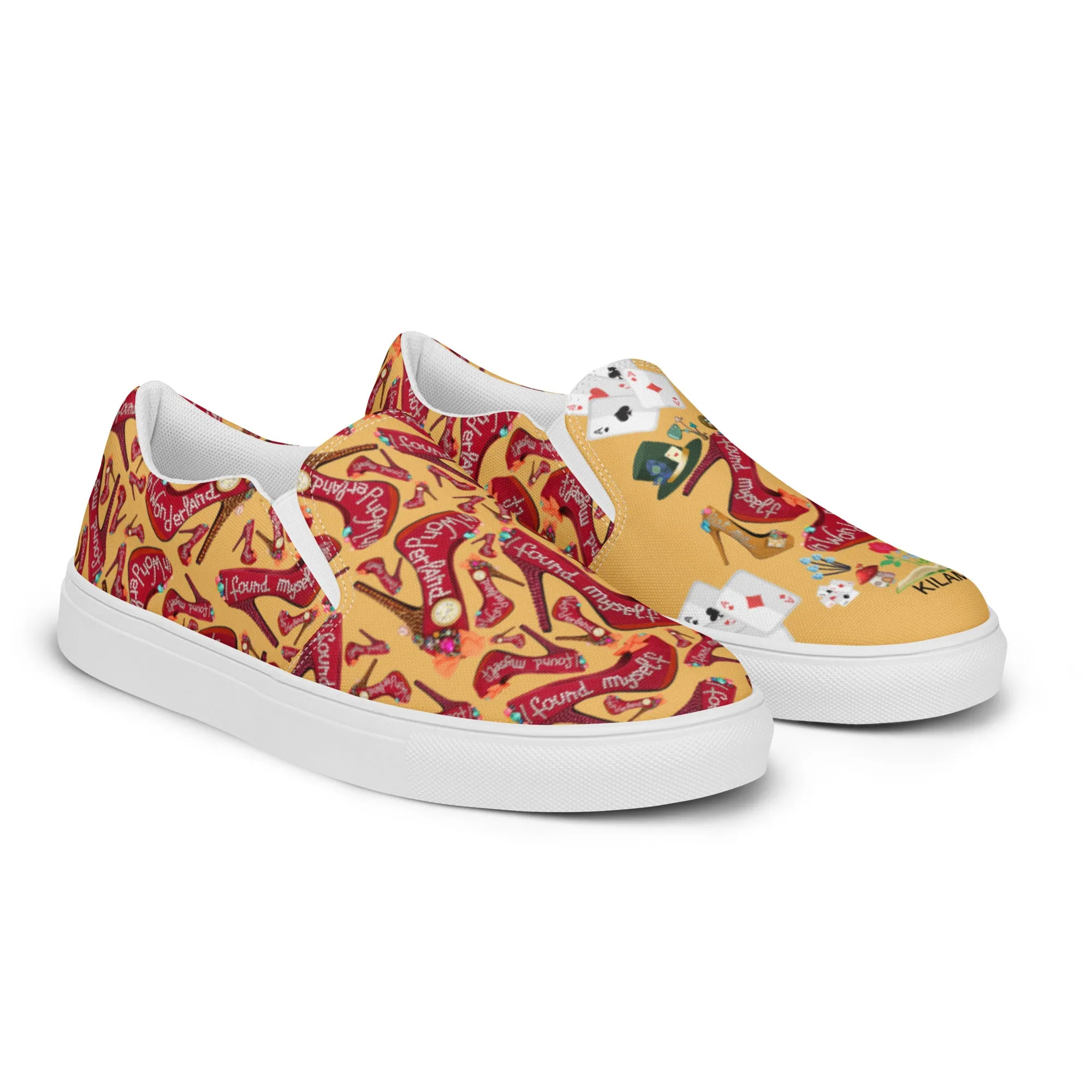 Women’s slip-on canvas shoes 'Down the rabbit hole'