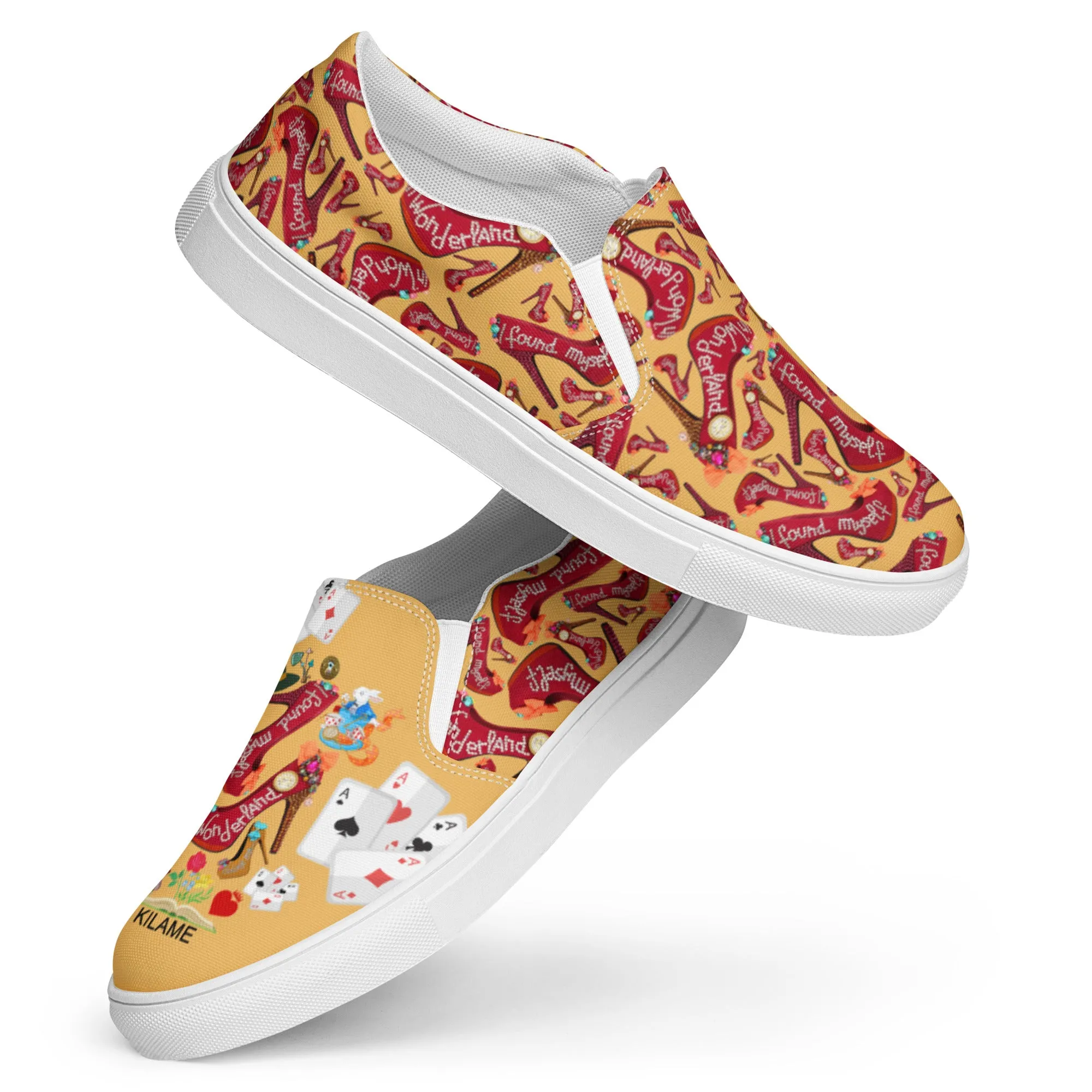 Women’s slip-on canvas shoes 'Down the rabbit hole'