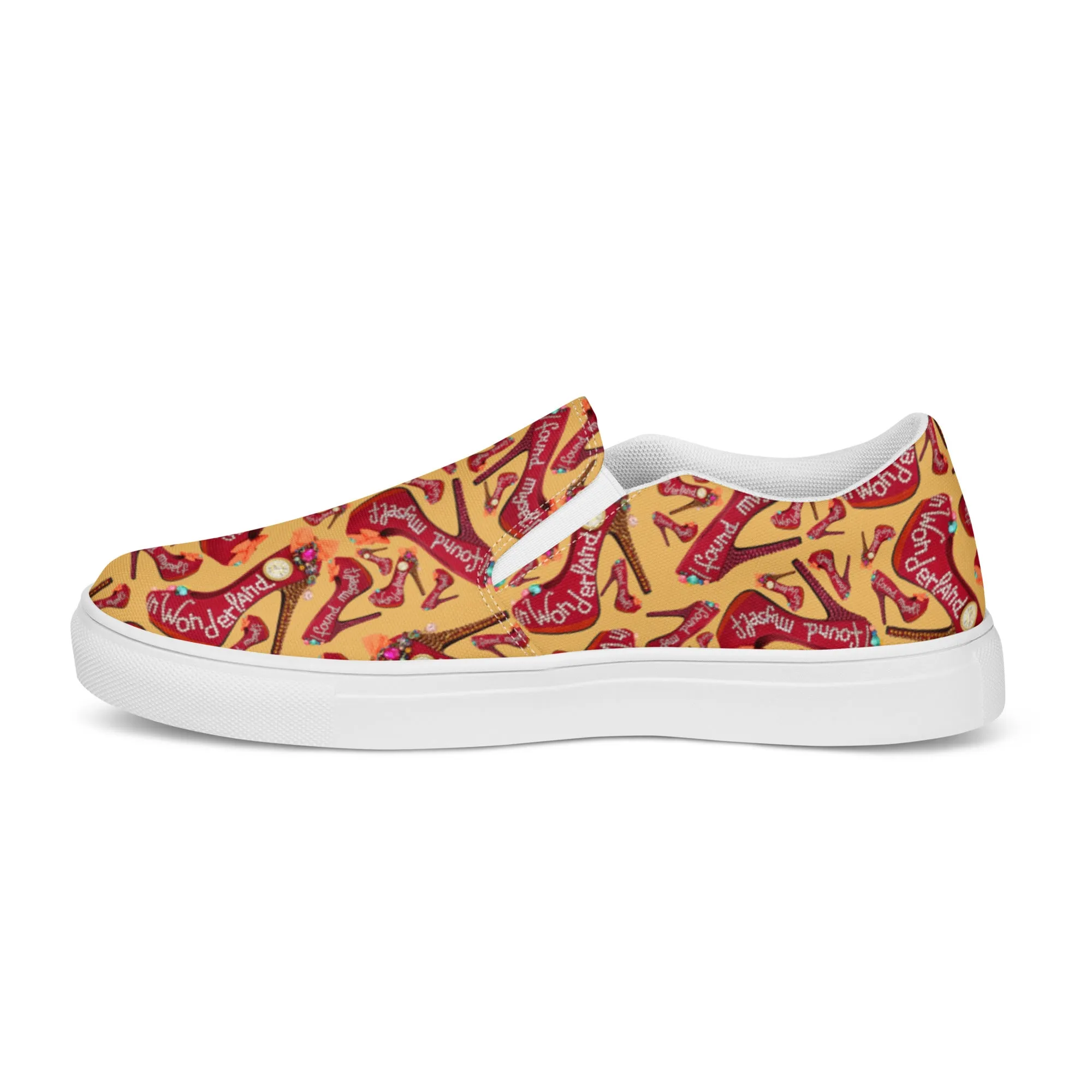 Women’s slip-on canvas shoes 'Down the rabbit hole'