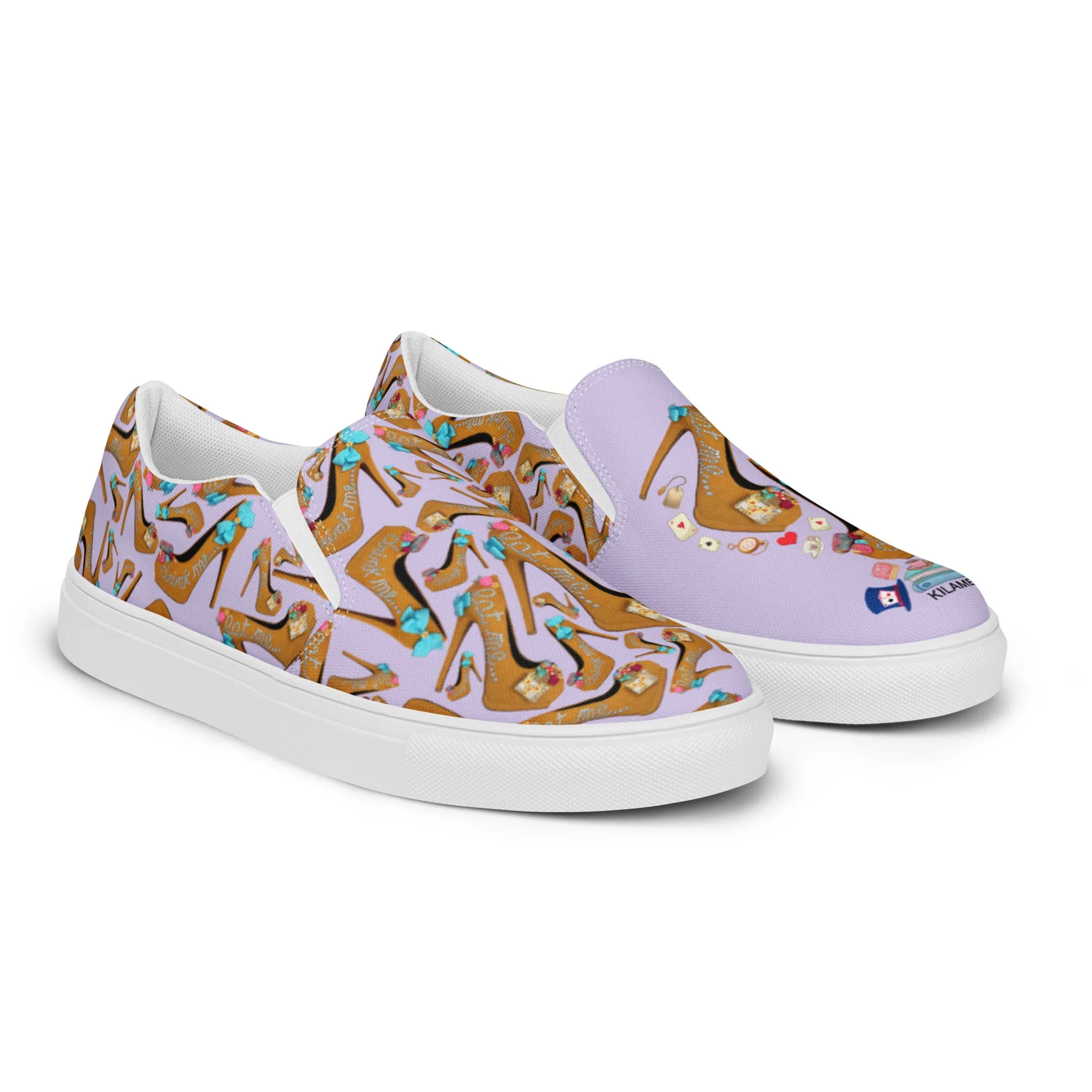 Women’s slip-on canvas shoes 'Eat me drink me'