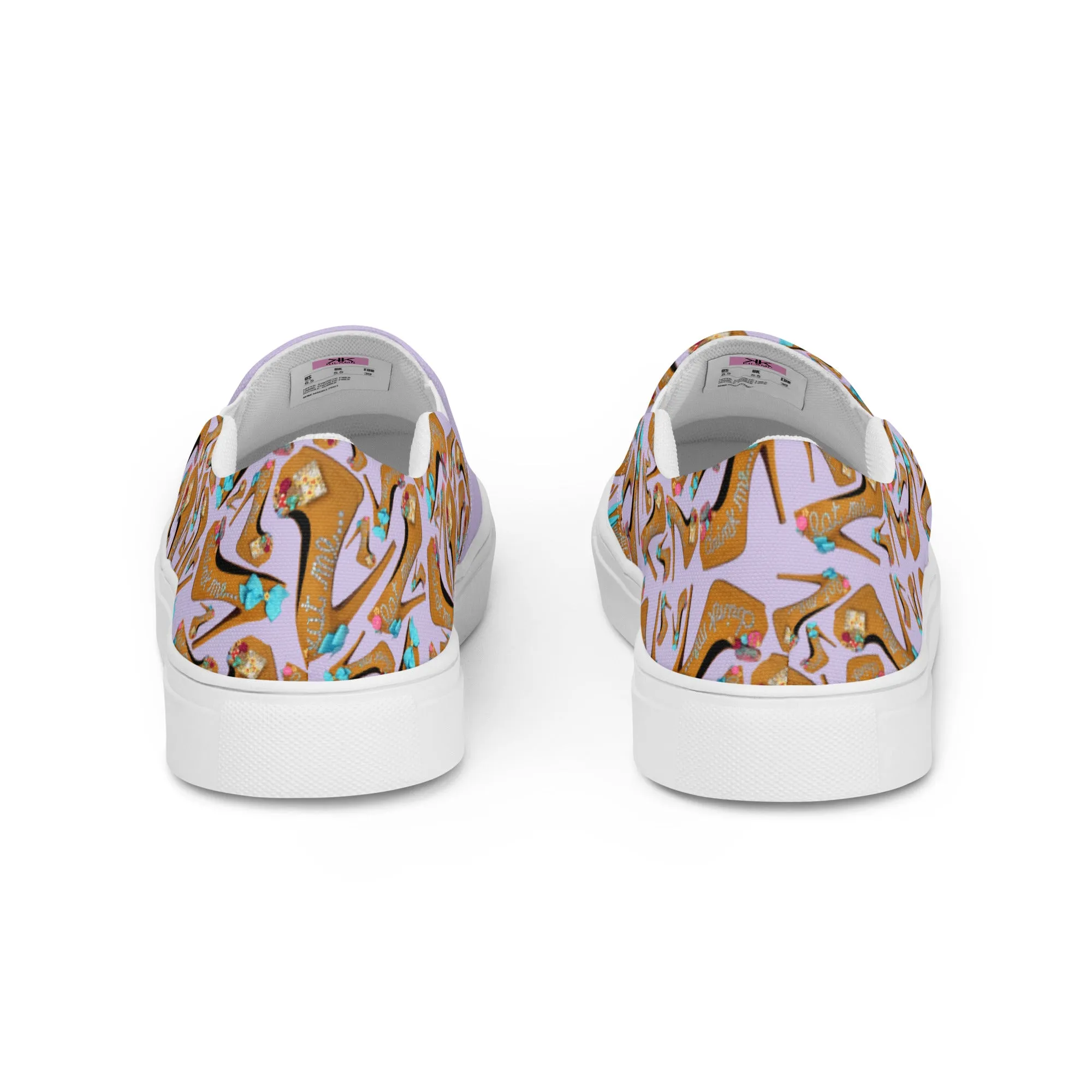 Women’s slip-on canvas shoes 'Eat me drink me'