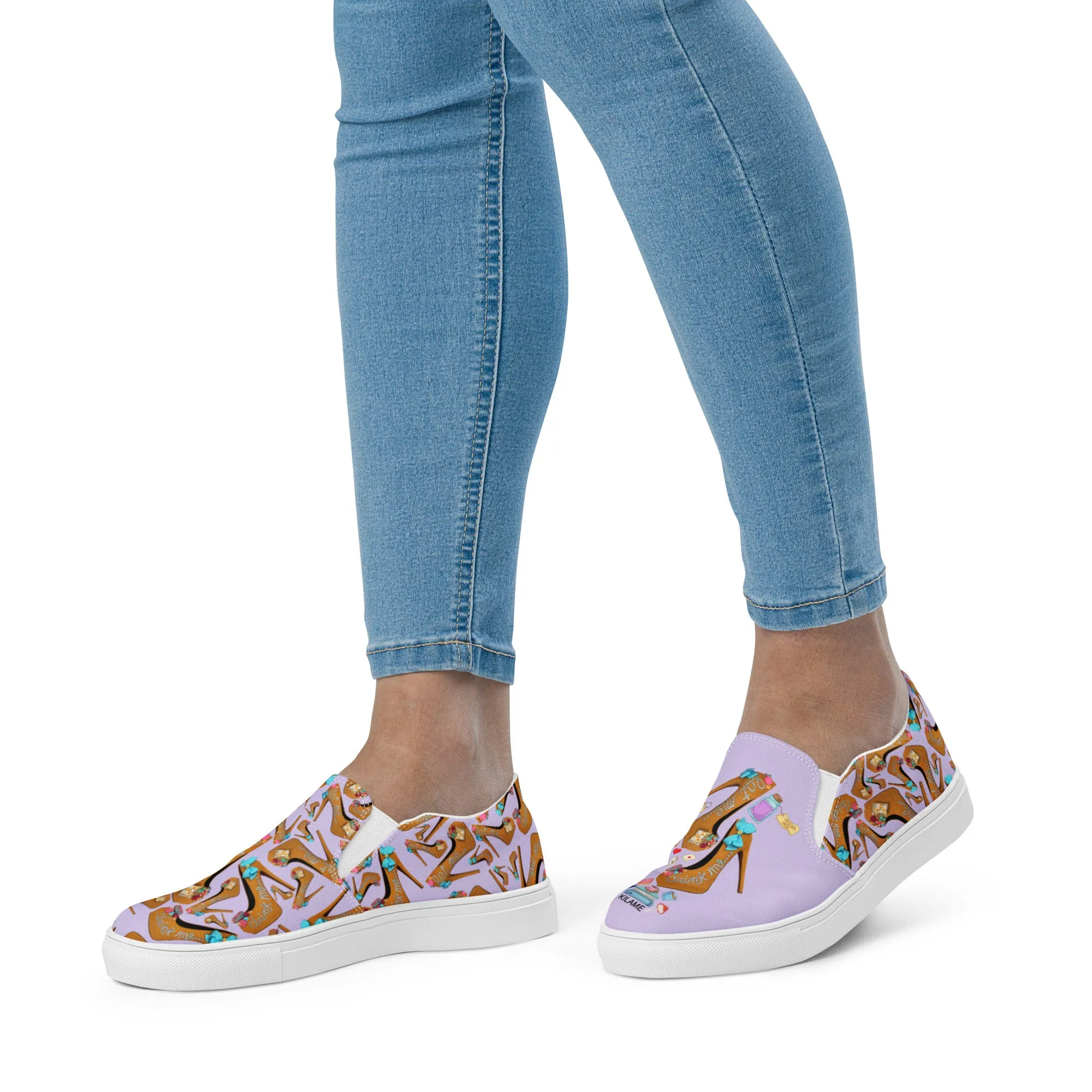 Women’s slip-on canvas shoes 'Eat me drink me'