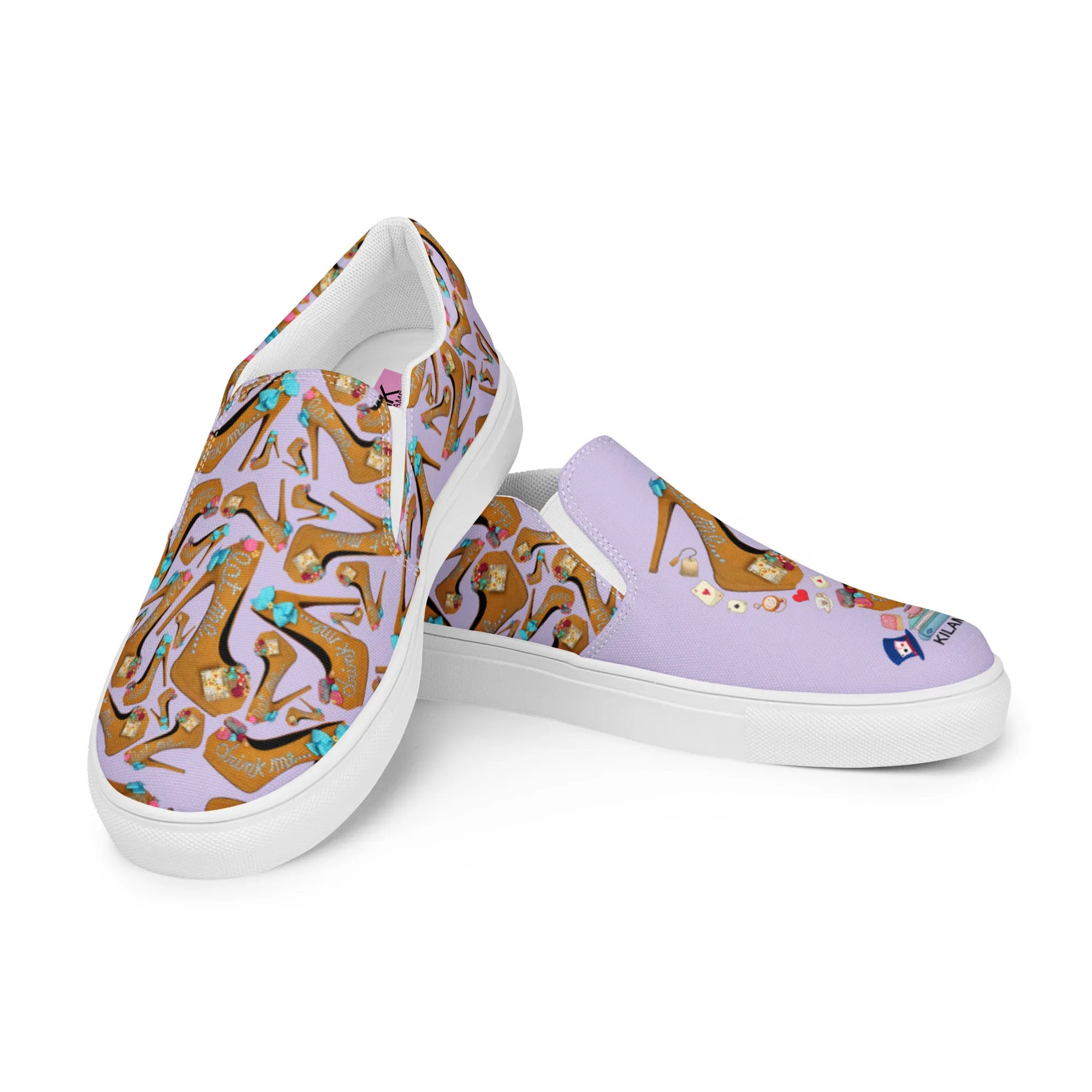 Women’s slip-on canvas shoes 'Eat me drink me'