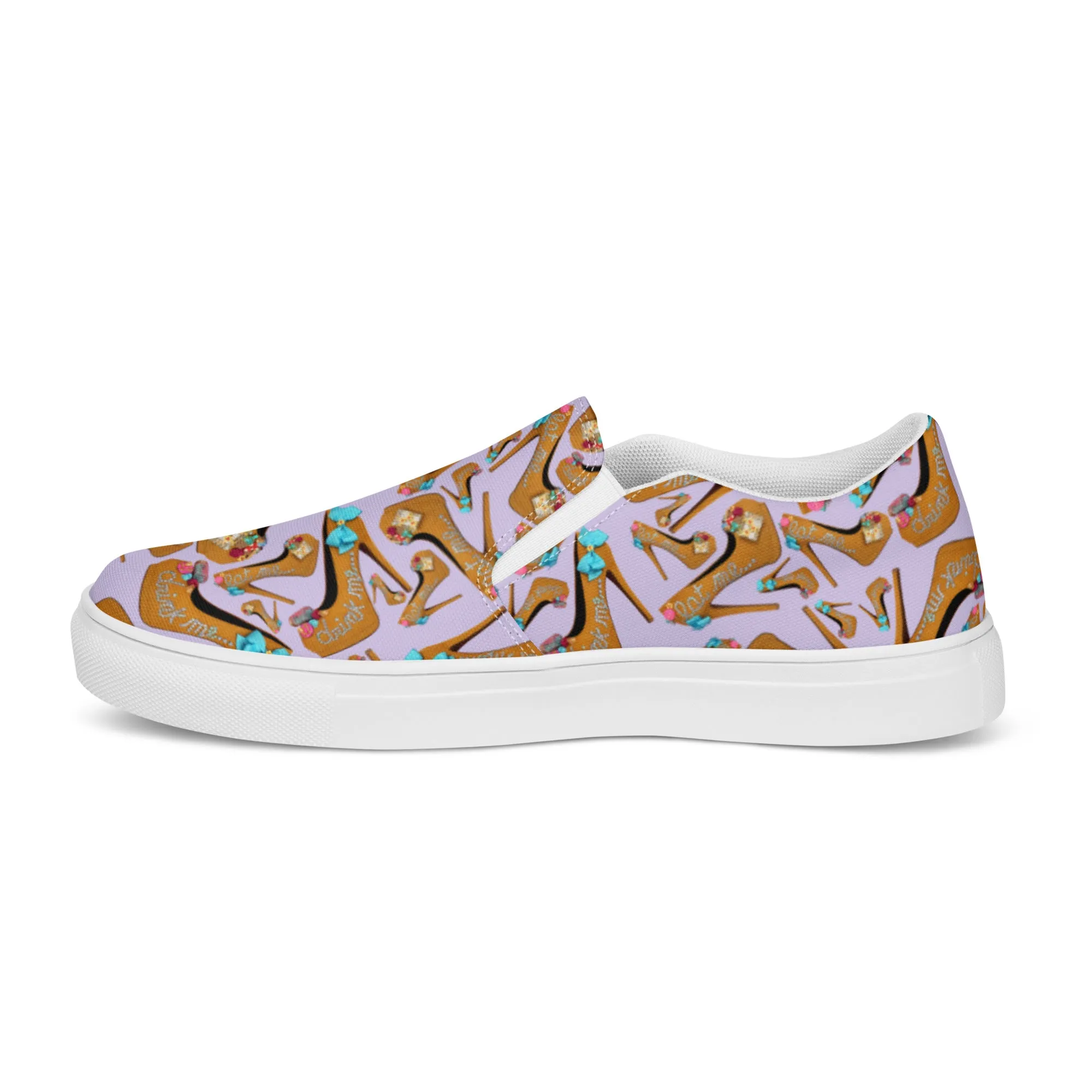 Women’s slip-on canvas shoes 'Eat me drink me'
