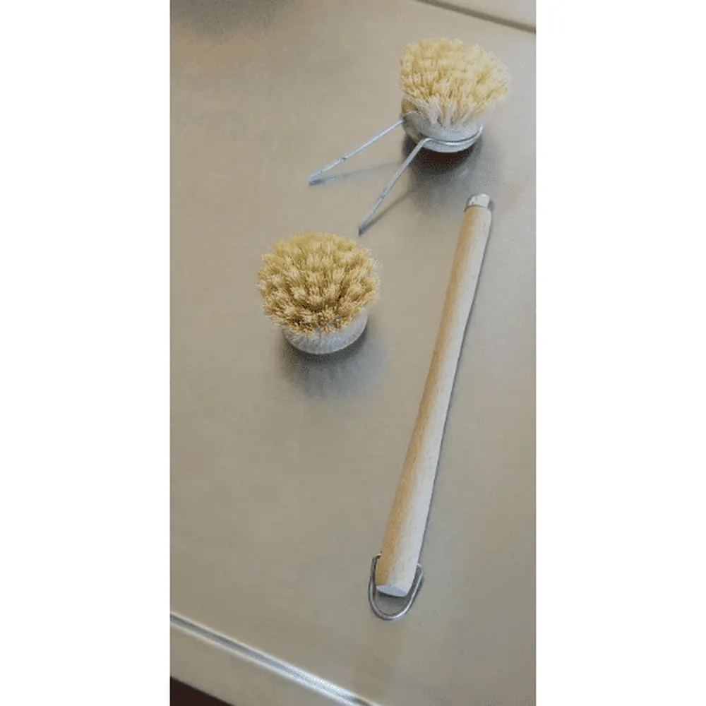Wooden Dish Brush Replacement Head - Vegetable Fibre Bristles
