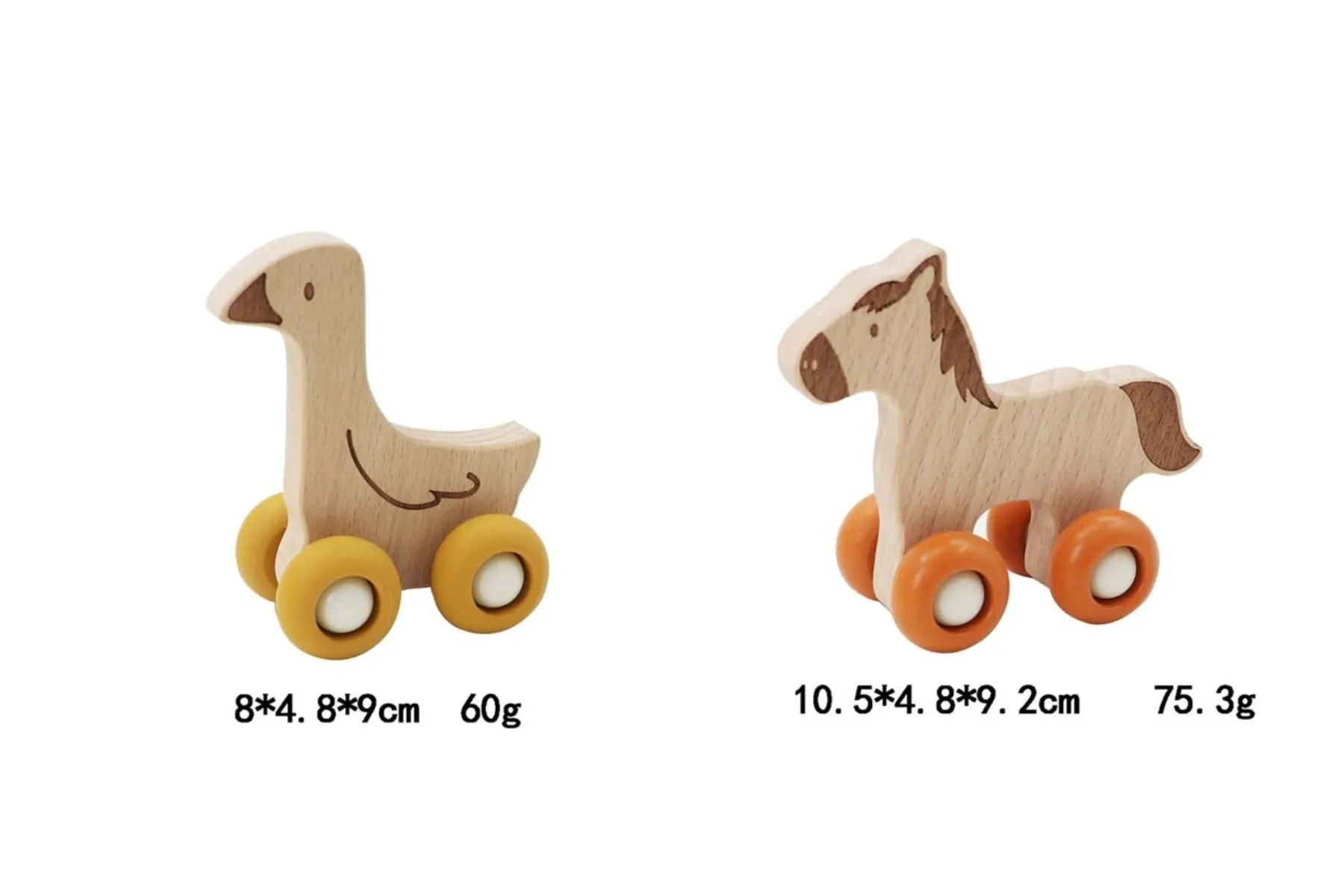 Wooden Ecowheel Farm Movers Set - Horse & Duck