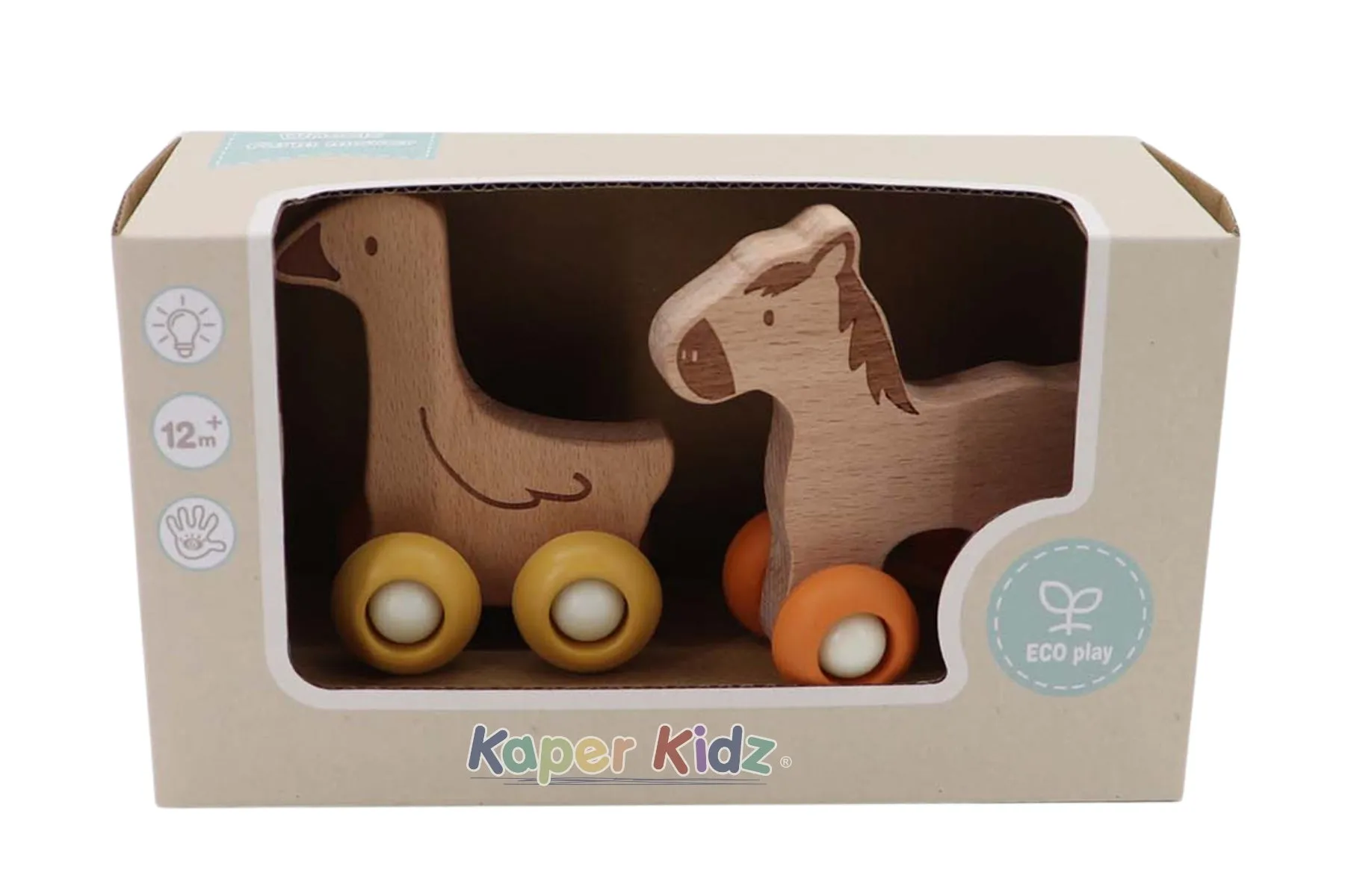 Wooden Ecowheel Farm Movers Set - Horse & Duck