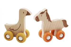 Wooden Ecowheel Farm Movers Set - Horse & Duck