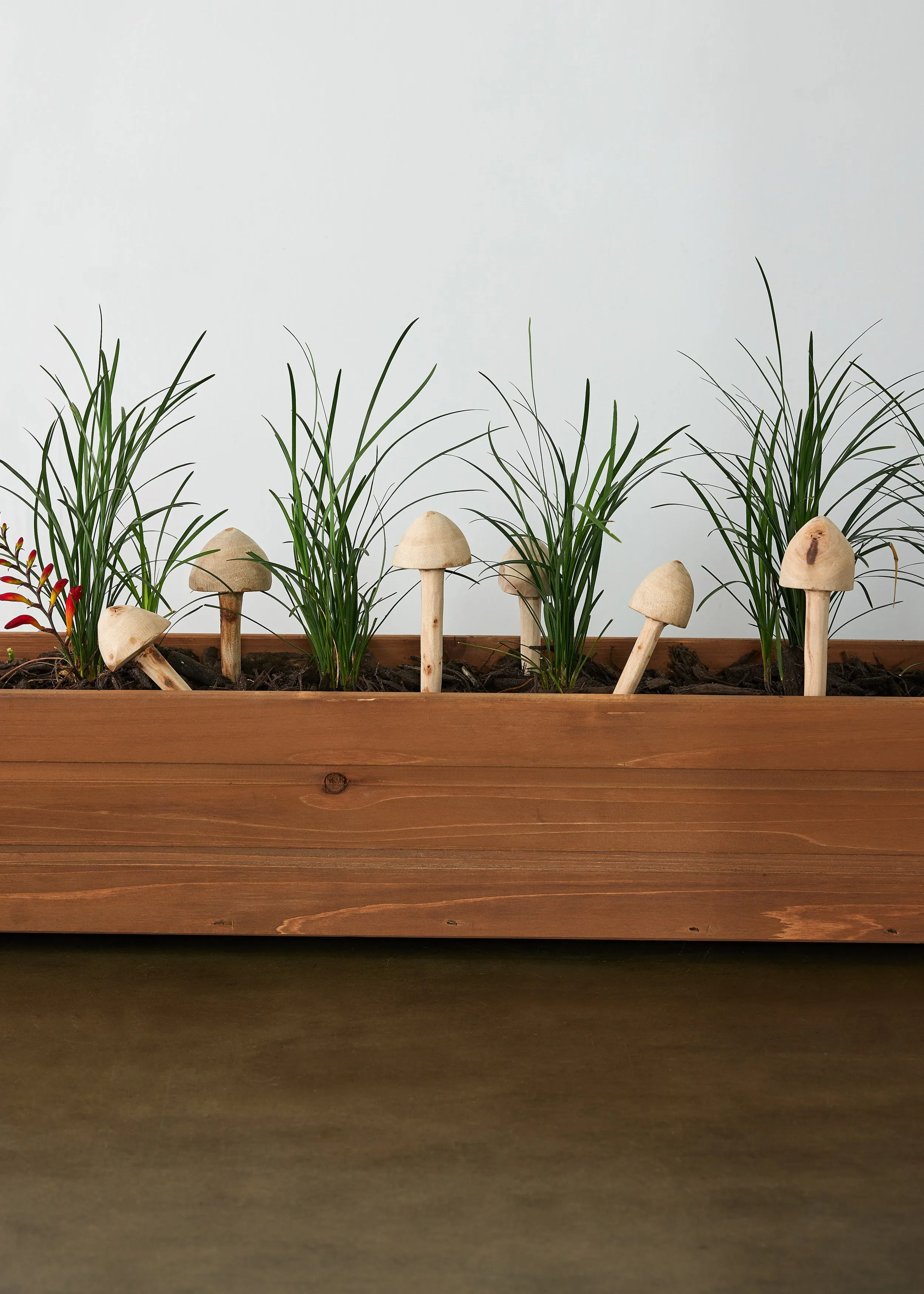Wooden Mushroom Garden Stick