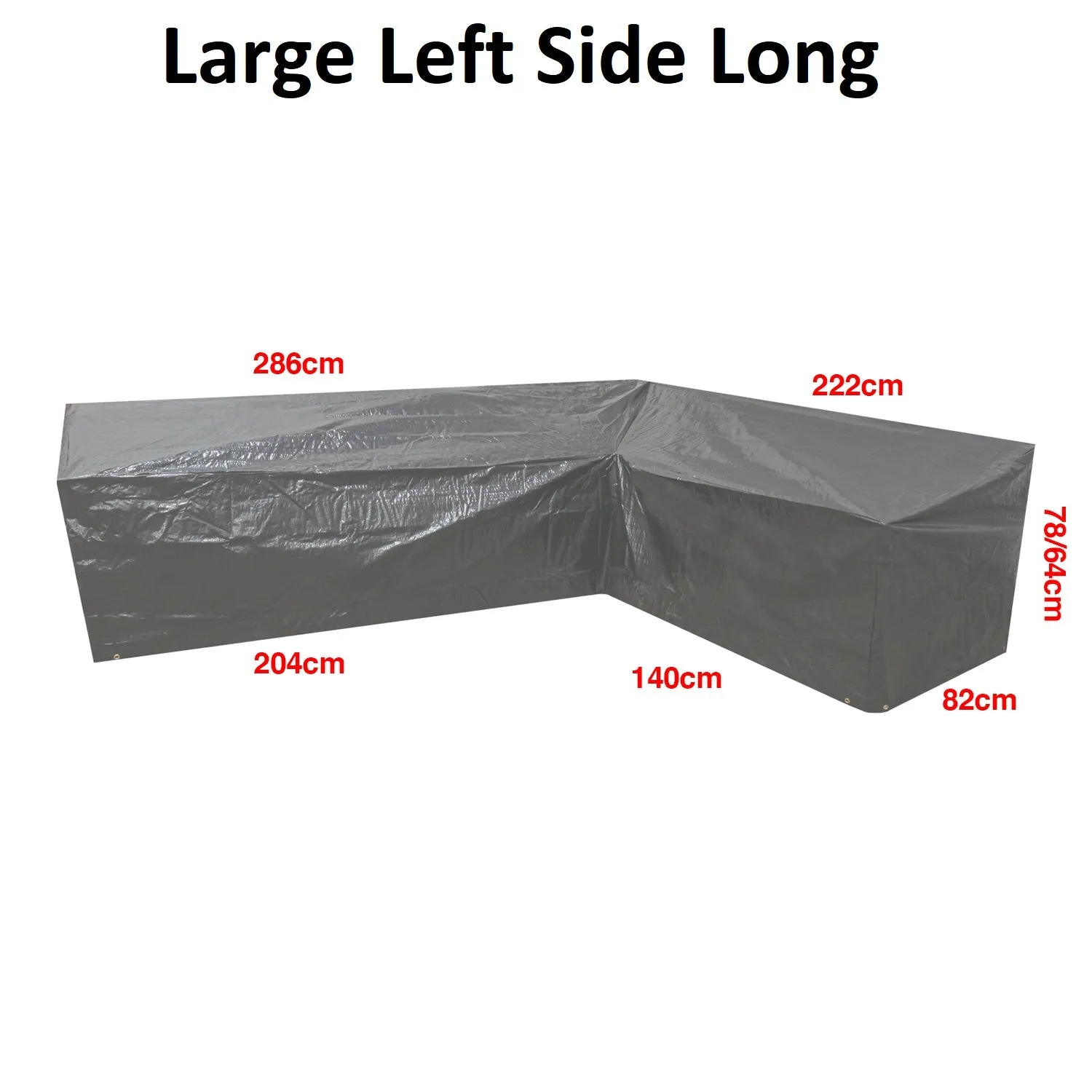 Woodside L Shape Outdoor Garden Corner Sofa & Table Dining Set Cover, Black