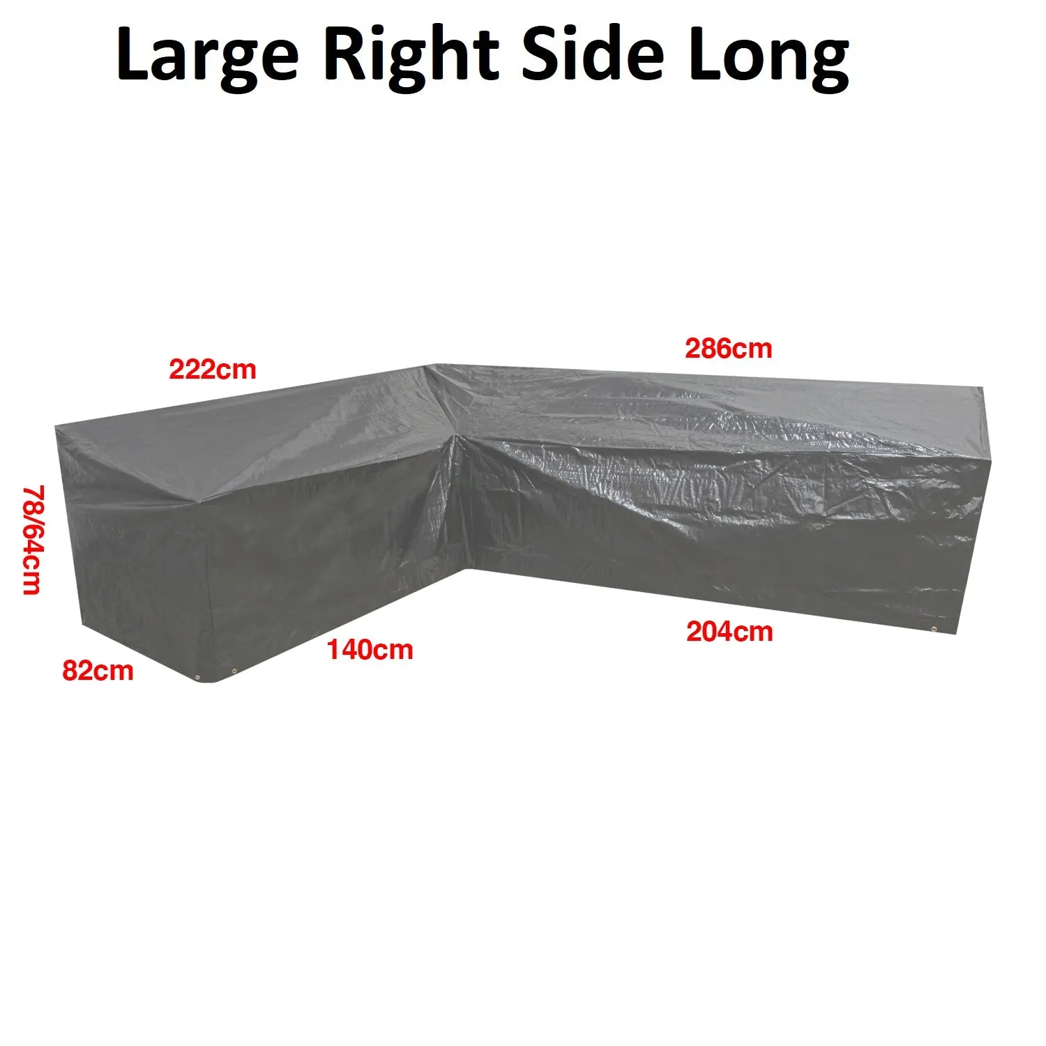 Woodside L Shape Outdoor Garden Corner Sofa & Table Dining Set Cover, Black