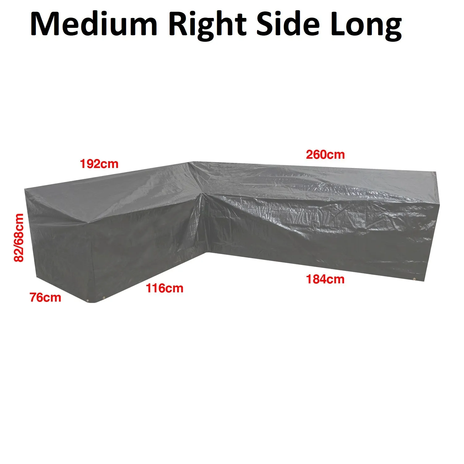 Woodside L Shape Outdoor Garden Corner Sofa & Table Dining Set Cover, Black