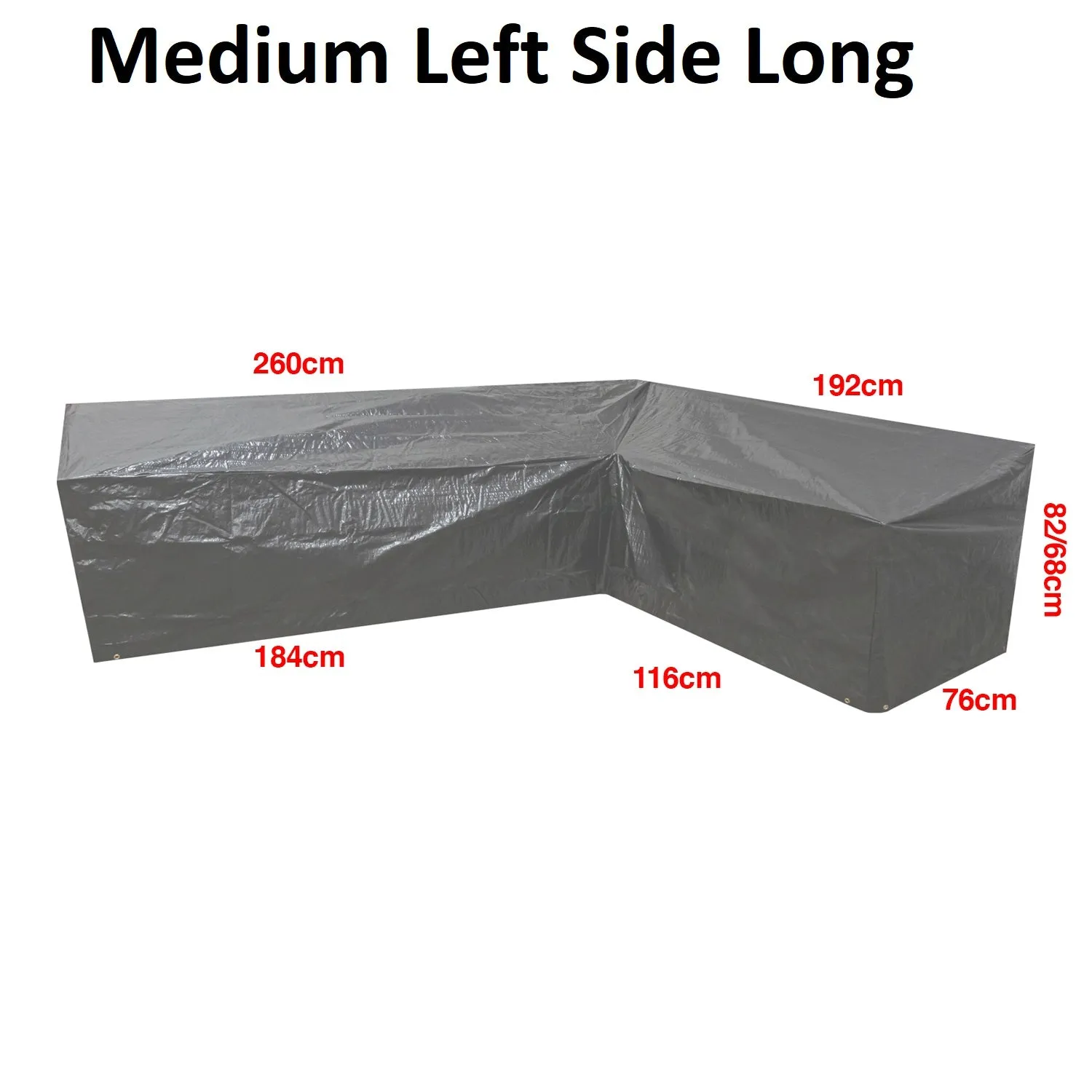 Woodside L Shape Outdoor Garden Corner Sofa & Table Dining Set Cover, Black