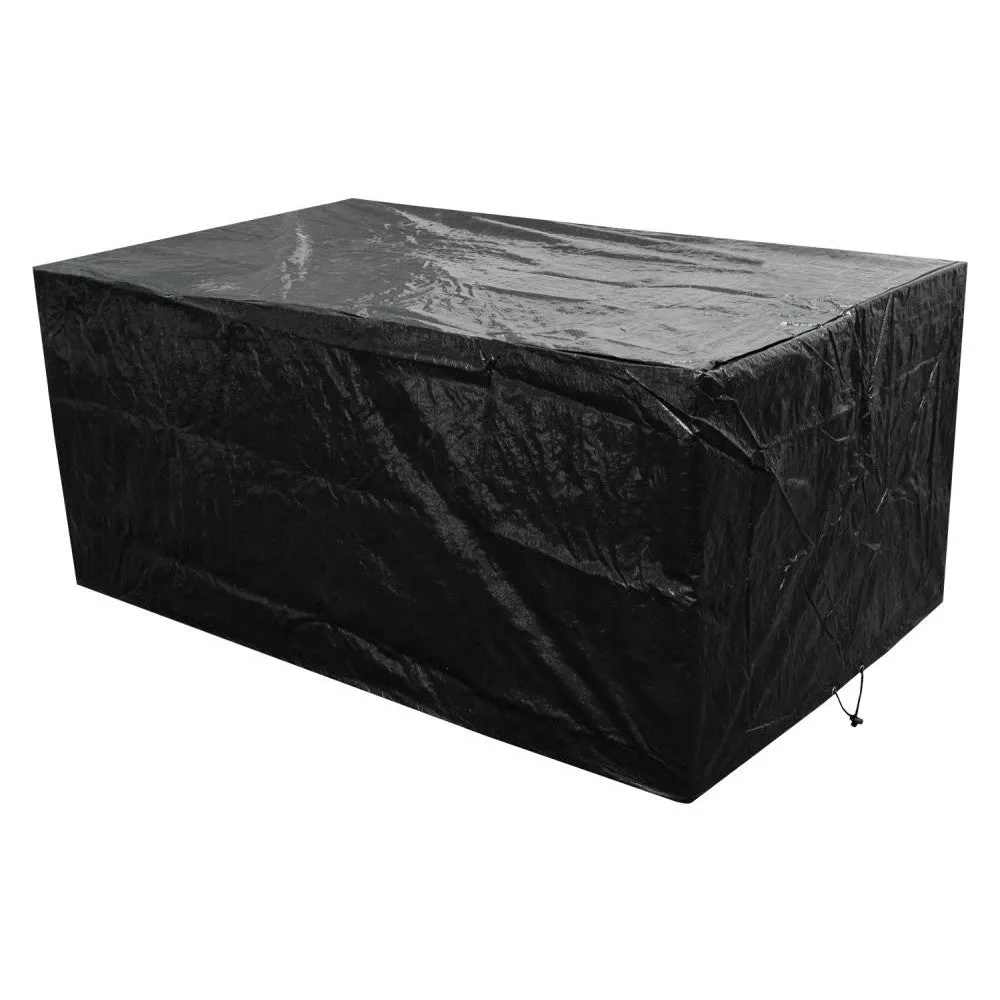 Woodside L Shape Outdoor Garden Corner Sofa & Table Dining Set Cover, Black