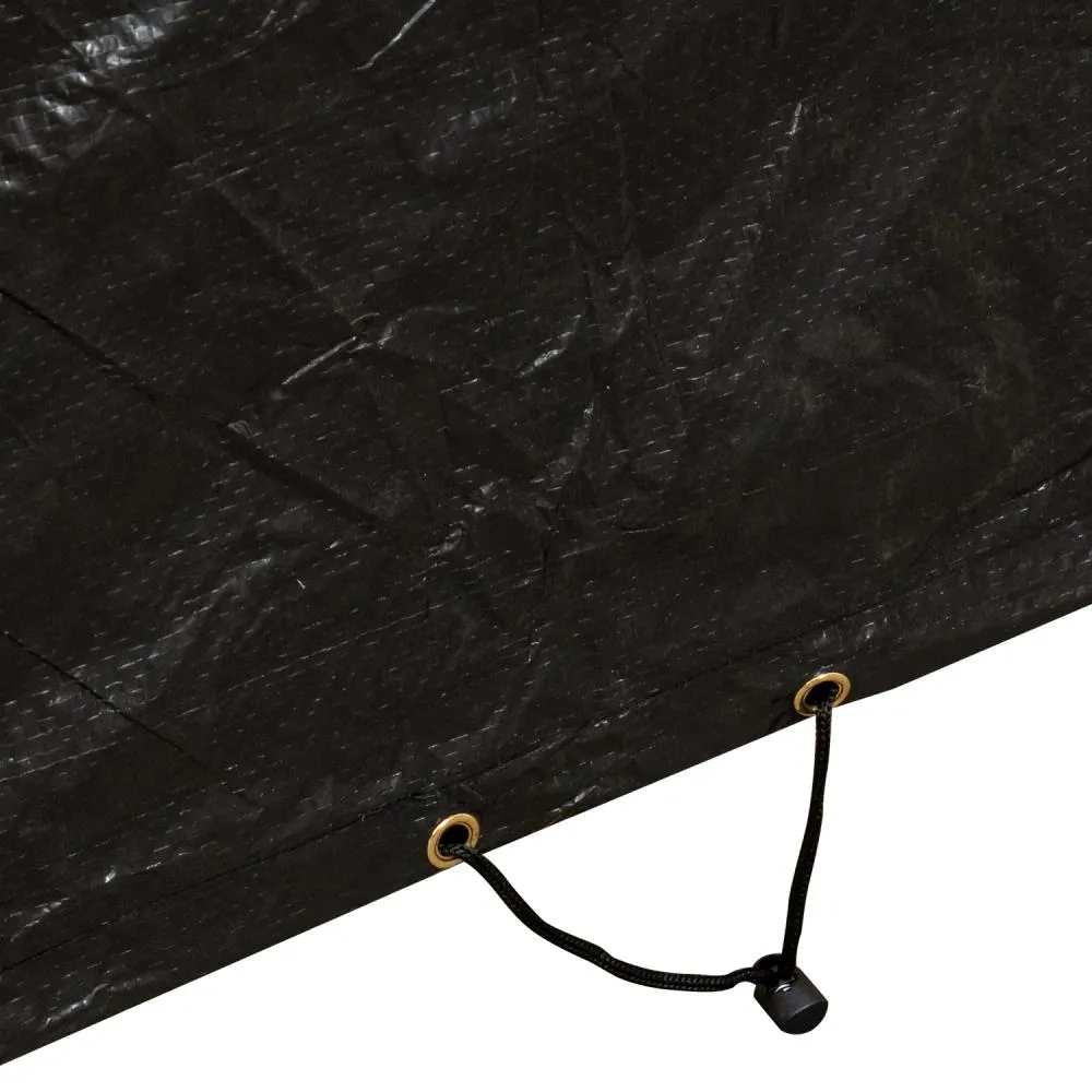 Woodside L Shape Outdoor Garden Corner Sofa & Table Dining Set Cover, Black