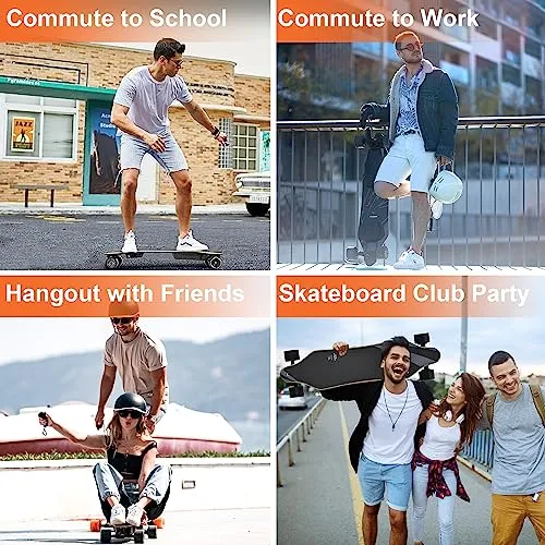 WOWGO Electric Skateboard Longboard with 22mile Range Dual 680W Motors Waterproof E Skateboards for Adult Beginners, 90mm Wheels Board with Top Speed 28mph for Commute Max Load 330LB - Pioneer-4