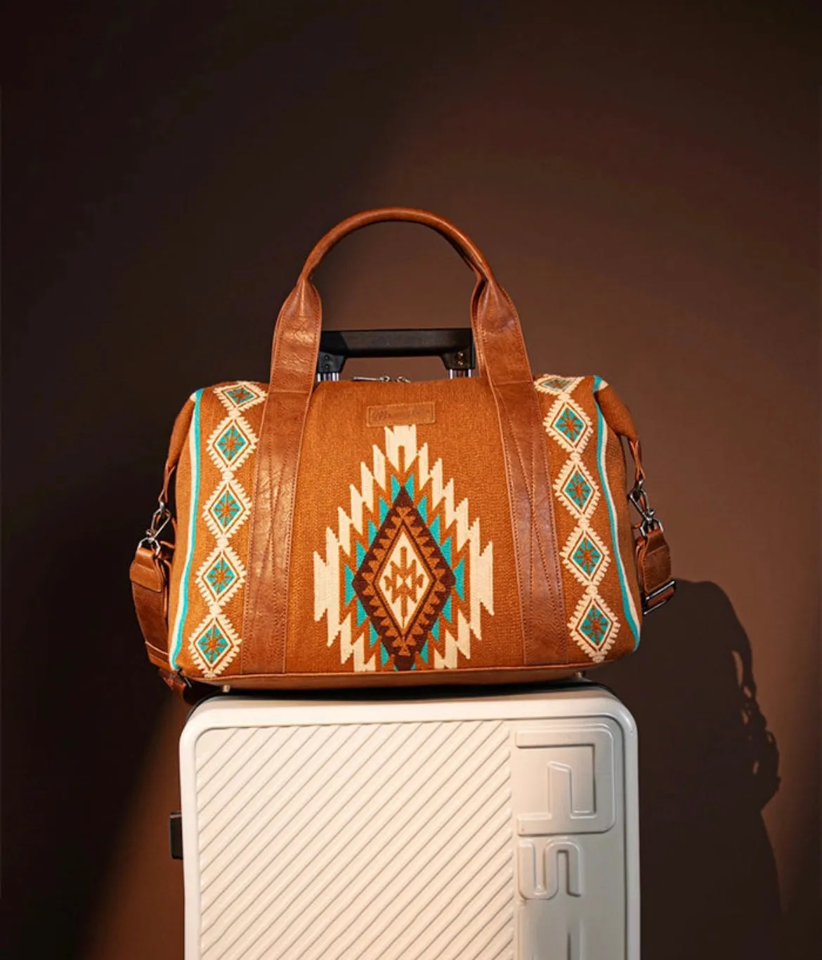 Wrangler Aztec Knitted Duffle Bag