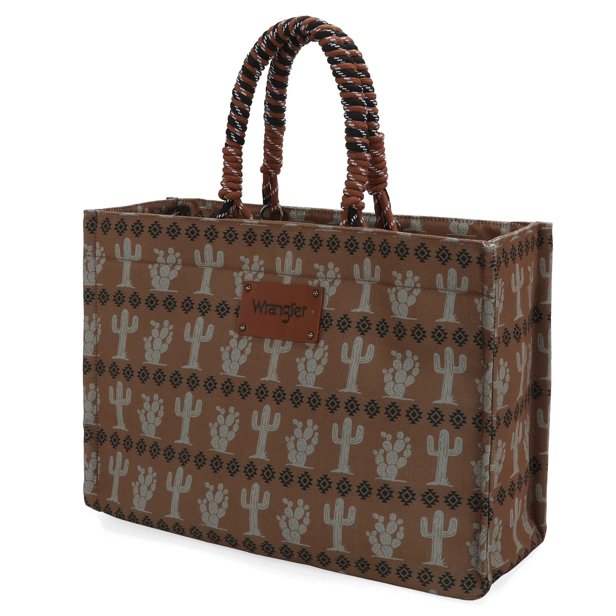 Wrangler Cactus Oversized Tote Bag Braided Handles Weekender Bag