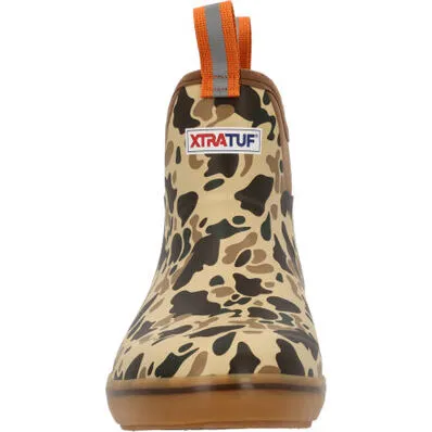 XTRATUF MENS 6 IN ANKLE DECK BOOT-DUCK CAMO/TAN