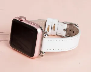 York Slim Leather Watch Band for Apple Series 7 6 5 4 3 2 1 & SE & Fitbit Versa 3 2 1/SENSE Band