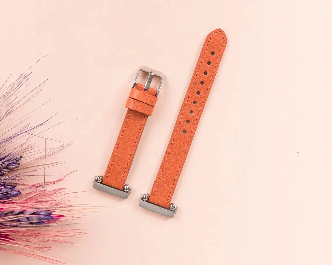 York Slim Leather Watch Band for Apple Series 7 6 5 4 3 2 1 & SE & Fitbit Versa 3 2 1/SENSE Band