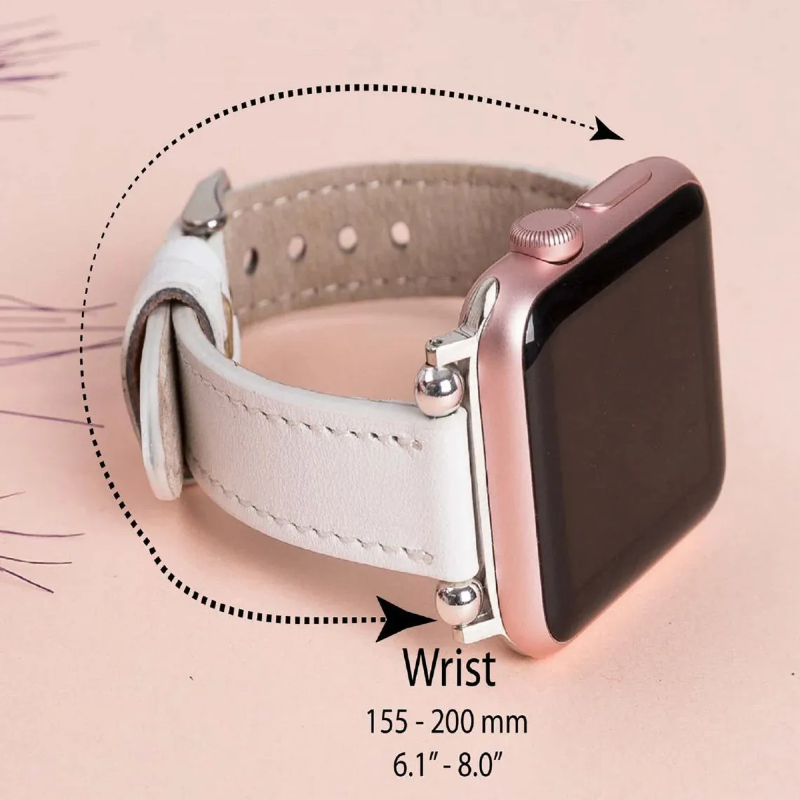 York Slim Leather Watch Band for Apple Series 7 6 5 4 3 2 1 & SE & Fitbit Versa 3 2 1/SENSE Band