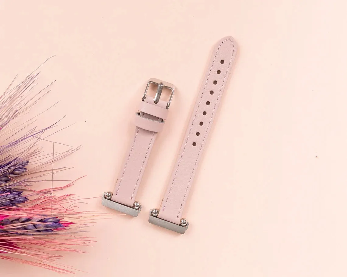 York Slim Leather Watch Band for Apple Series 7 6 5 4 3 2 1 & SE & Fitbit Versa 3 2 1/SENSE Band